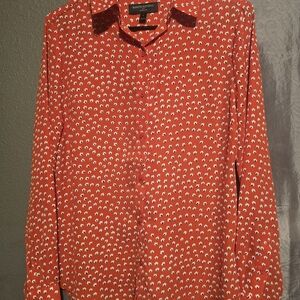 Banana Republic Red Printed Long-Sleeve Men's Shirt